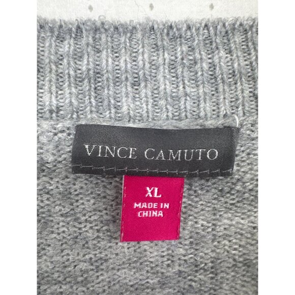 Vince Camuto Womens Sweater Sz XL Gray/Red Heart Valentines Cozy Comfy Femme - Picture 3 of 10